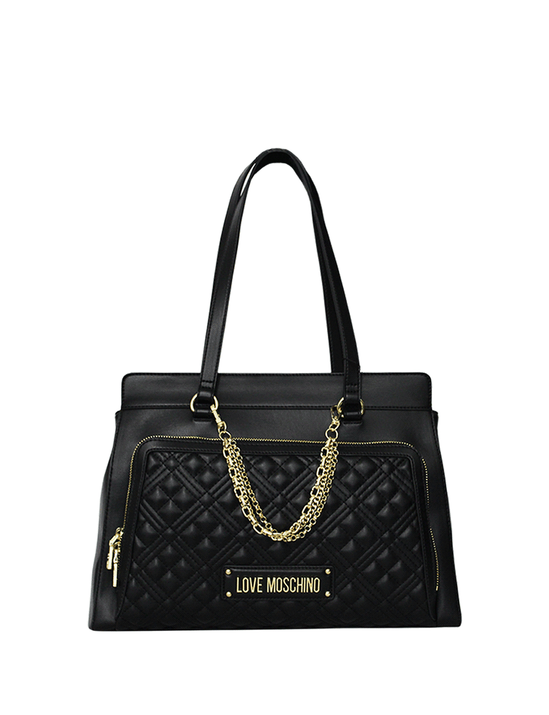 Love moschino quilted online logo shopper