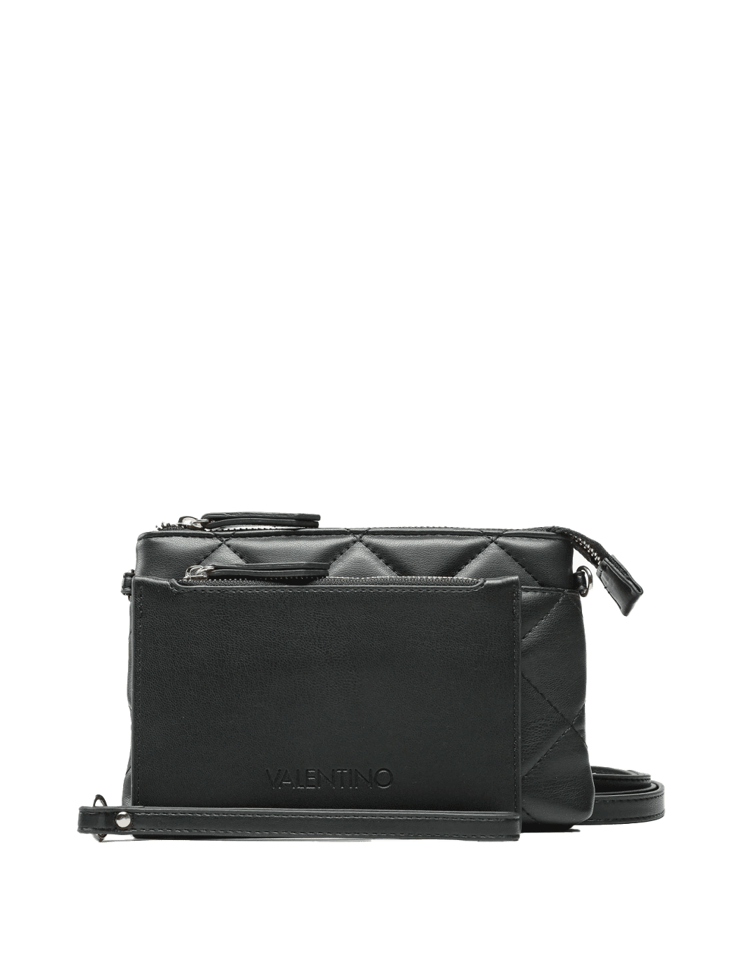  Other Stories diamond braided cross body bag in black